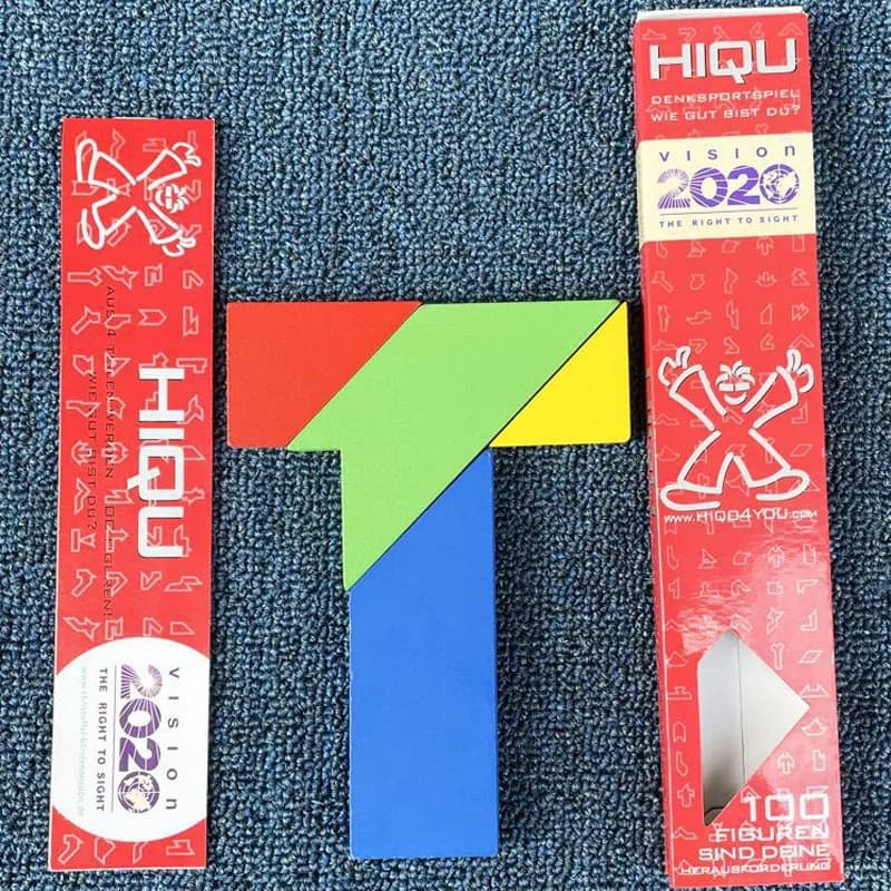 Puzzle Tangram en bois Montessori, motif géométrique, soulagement du Stress, Interaction familiale, 