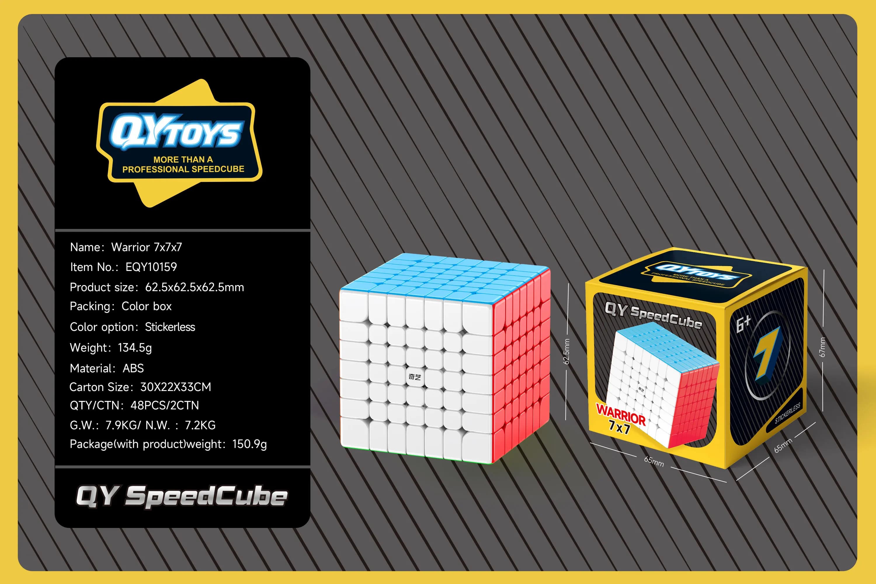 [Cube fou] Qiyi 7x7 Cube magique magnétique sans colle Qiyi guerrier 7x7 Cubo Magico Puzzle jouets F