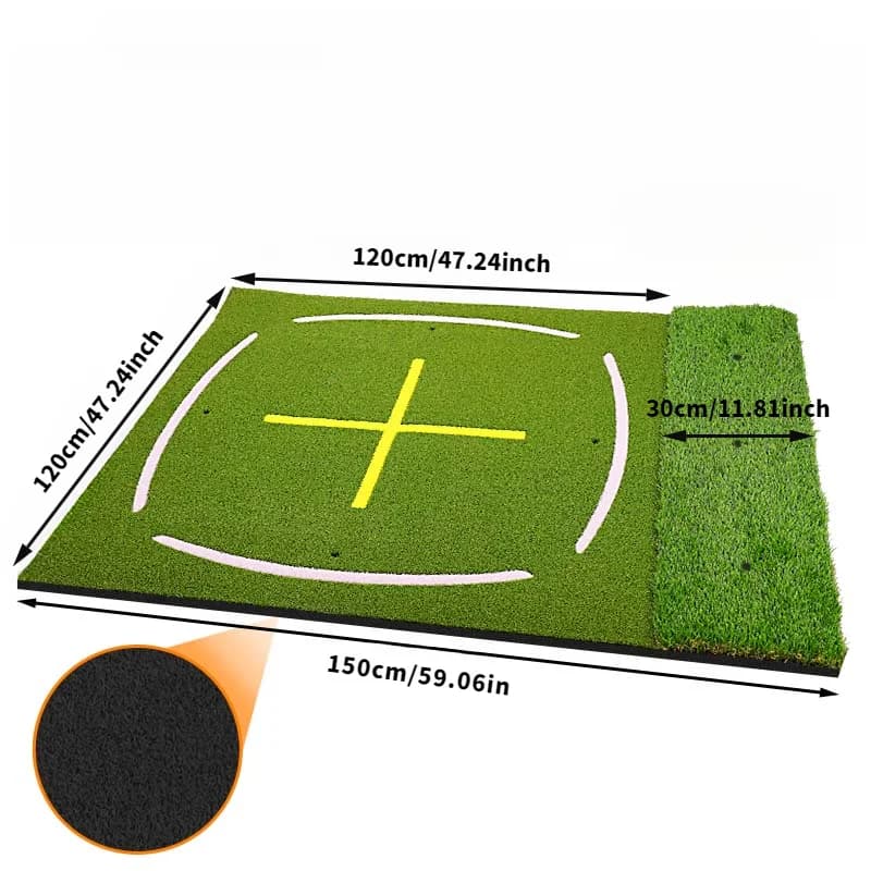 Tapis de golf avec double gazon |   Tapis de frappe de Golf avec ligne de guidage debout et ligne de