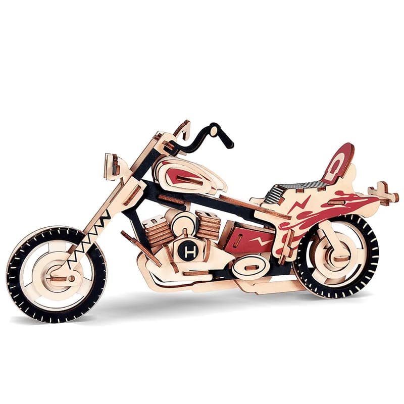 Puzzle en bois 3D, série de véhicules, modèle de construction, Bus, camion, moto, thème en bois, jou