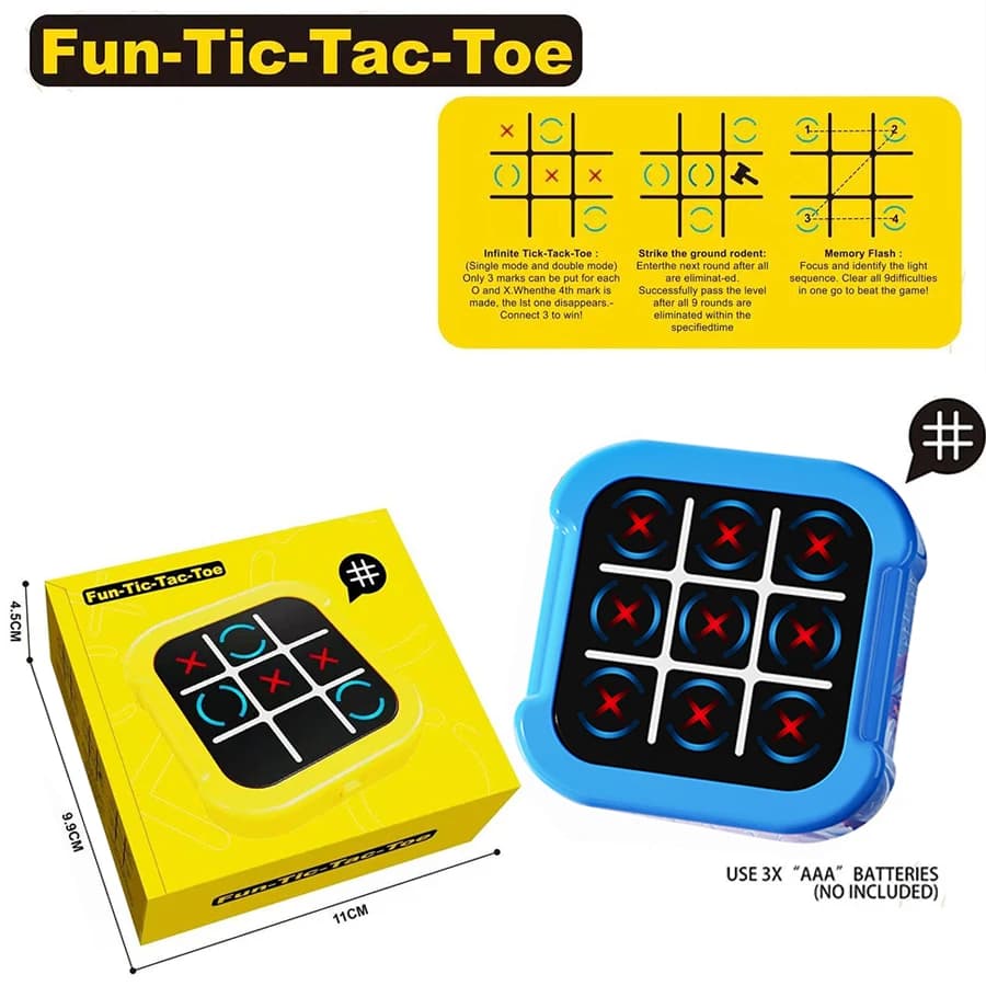 Jeu de société 4-en-1 pour enfants : Batailles 1 contre 1, Whack-A-Mole, Machine de défi de mémoire 