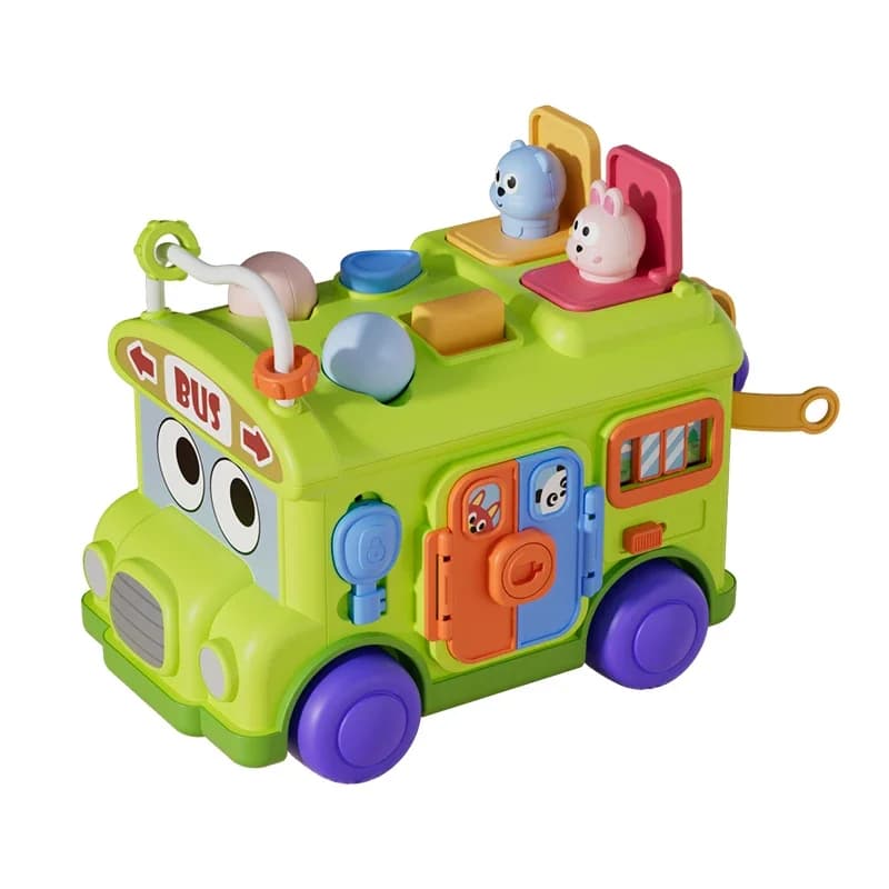Jouet éducatif Montessori pour bébé, bus d'activités pour tout-petits, développement de la motricité