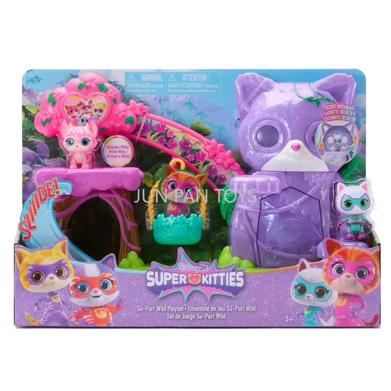 Ensemble de jeu Original Disney Jr SuperKitties Su-Purr Wild, toboggan, balançoire, figurine Bitsy W