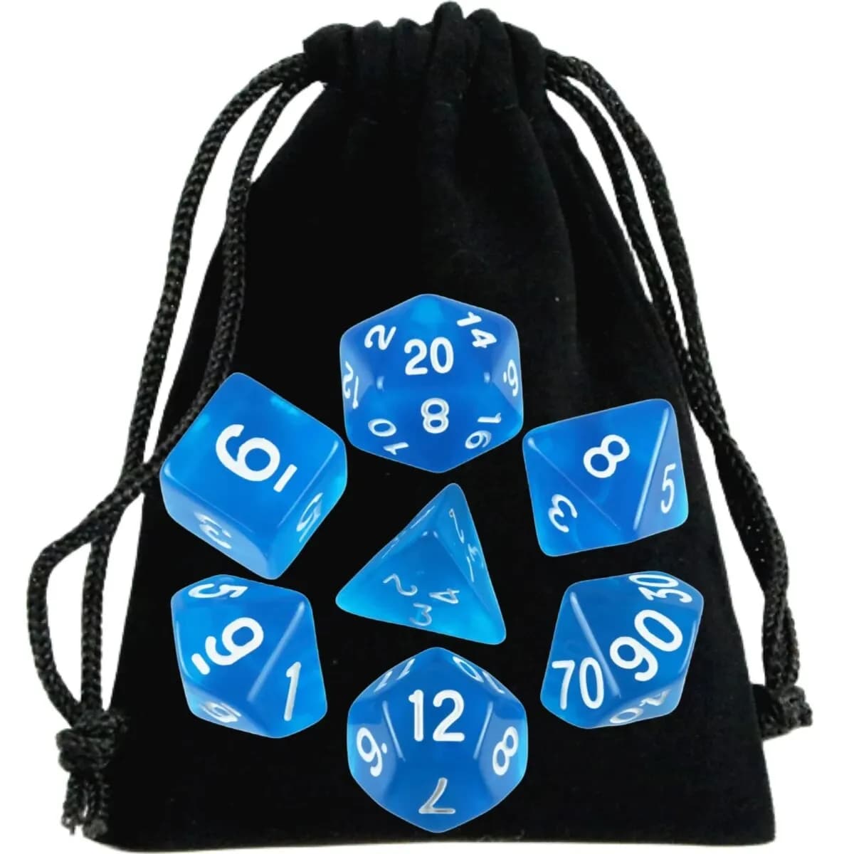 Dés mdn dés polyédriques RPG jeu de dés transparents de haute qualité ensemble diverses couleurs mer