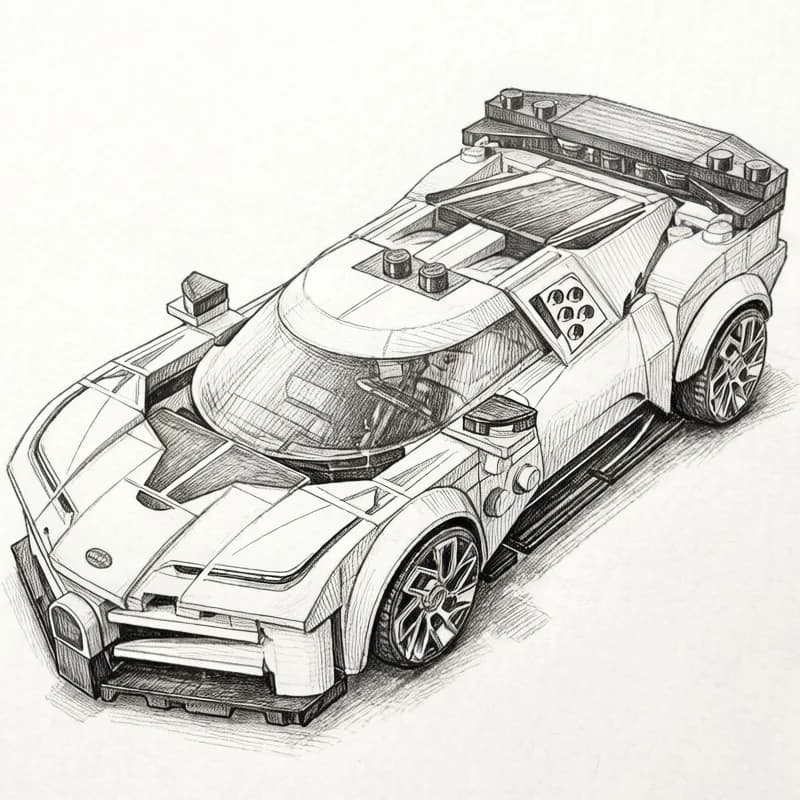 Nouvelle Supercar 2026 Bugatti Centodieci, Blocs de Construction Supercar, Jouet Cadeau, Jouets Éduc
