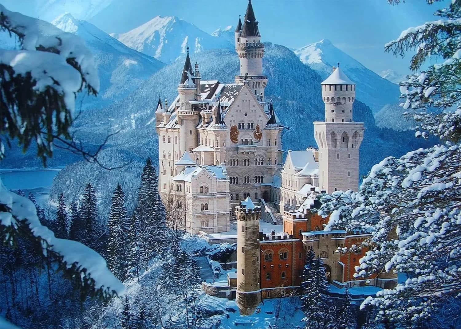 Puzzle du château de Schwanstein, 500/1000/1200/2000 pièces, décoration de la maison, jeux de puzzle