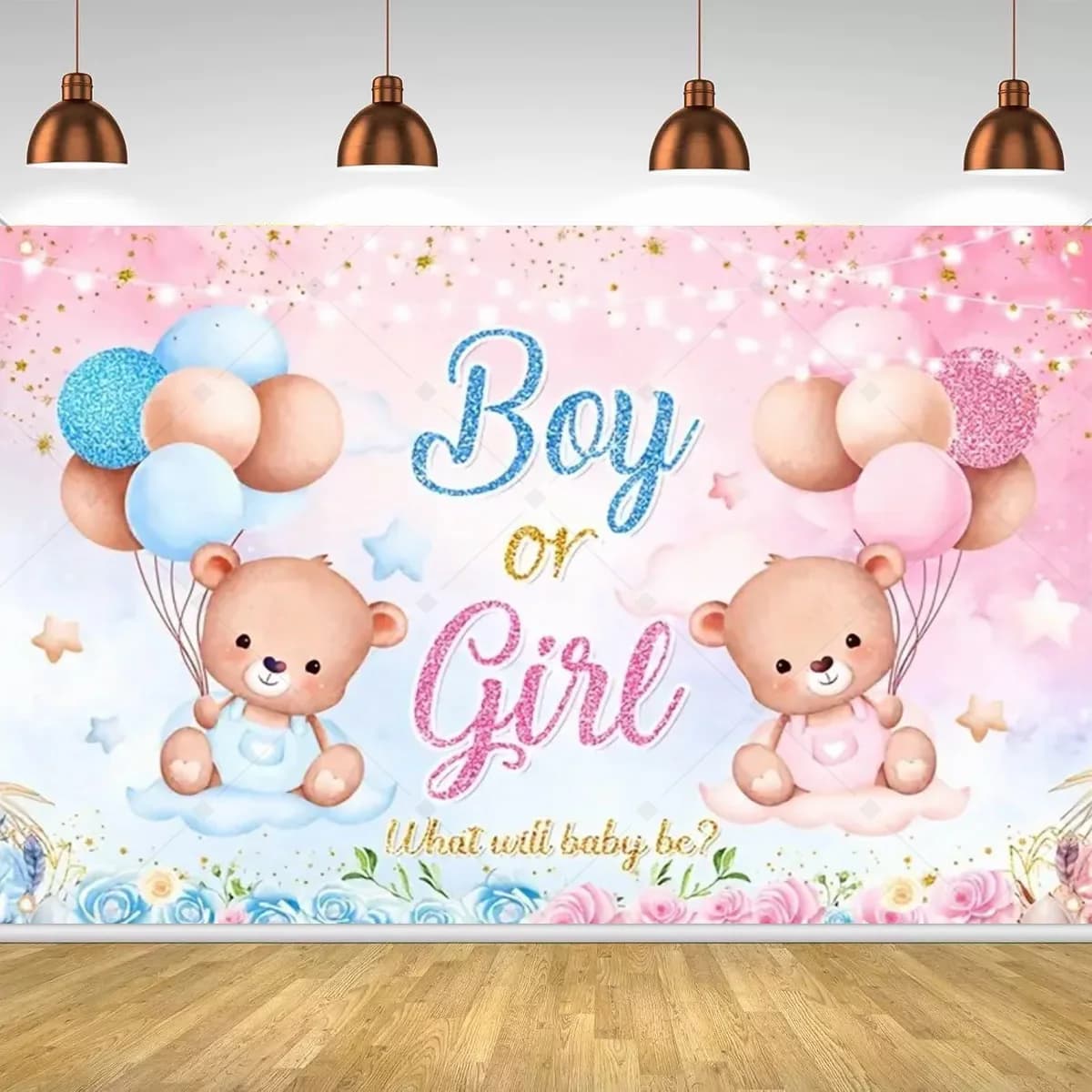 Décorations de fête pour révélation du sexe, ballon ours nuage, thème de révélation du garçon ou de 