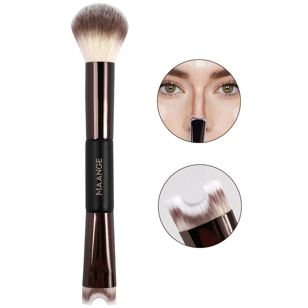 MAANGE – pinceau de maquillage en forme de U pour Contour du nez, pour sculpter et définir le fond d