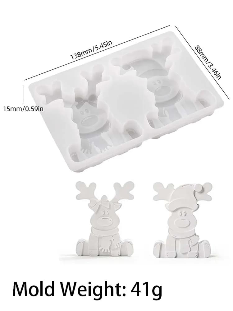 Moule en Silicone de renne 3D, bricolage fait à la main, ornement de noël créatif, moule en plâtre, 