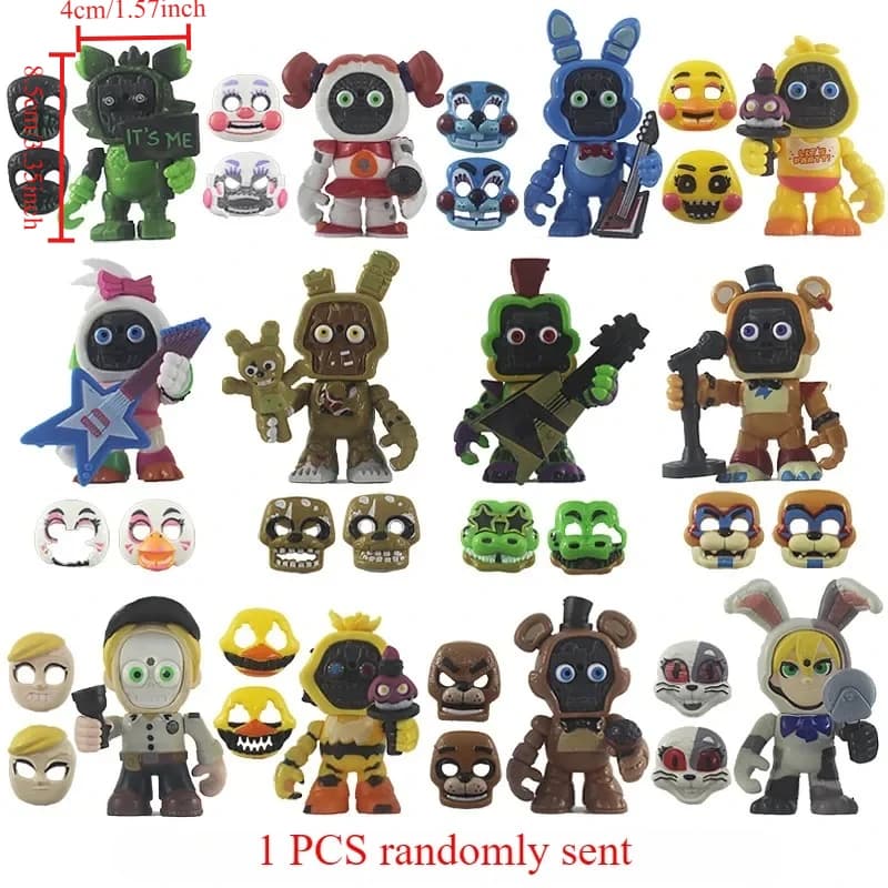 FNAF jeu de panique minuit jouet ours Foxy Chica Fazbear Bonnie changement masques Action Figurine A