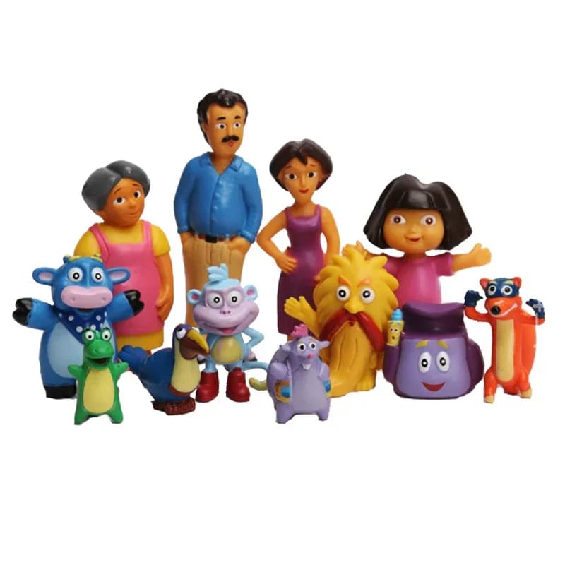 Figurines d'action en PVC de dessins animés, lot de 12 pièces, Dora Boots Diego Benny, jouets, poupé
