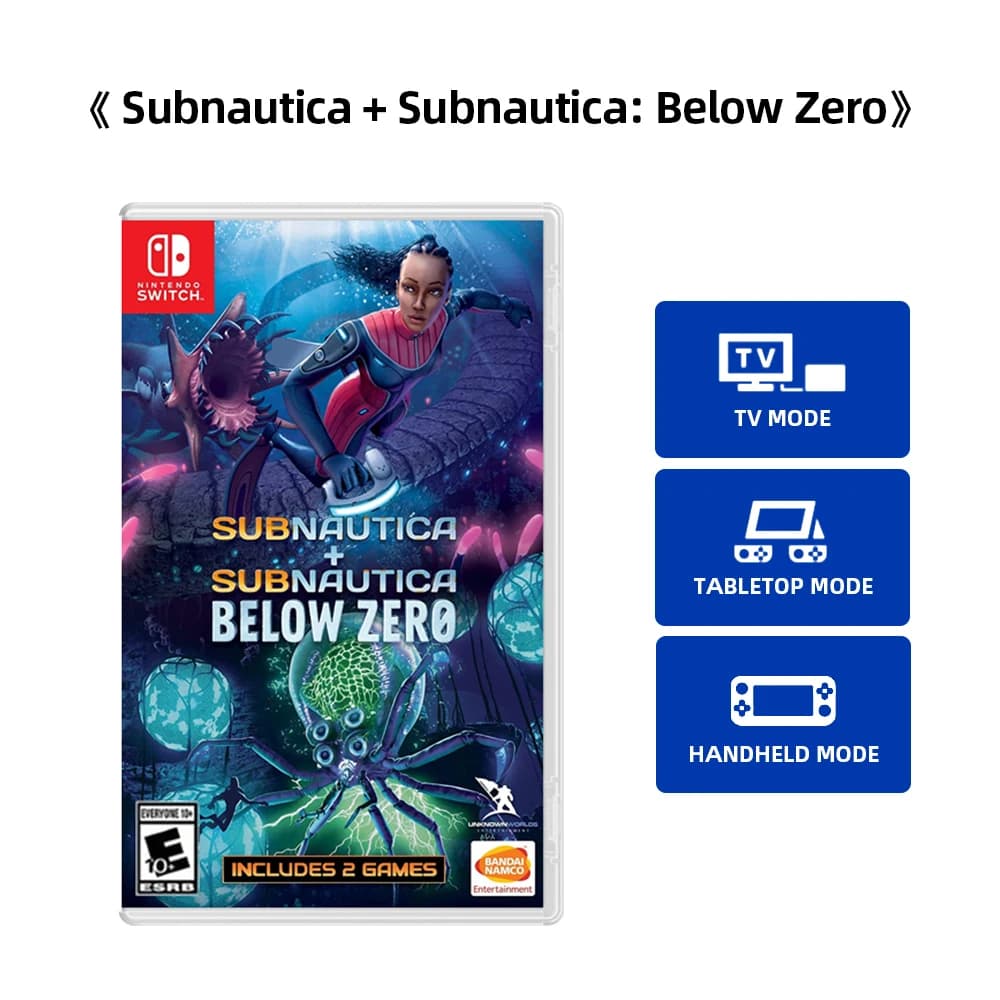Nintendo Switch Subnautica + Below Zero Version Américaine Cartouche Physique Originale 2 Jeux Survi