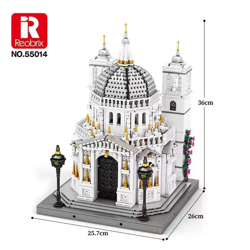 Blocs de construction de la scène de rue de la cathédrale de Venise, modèle d'assemblage architectur