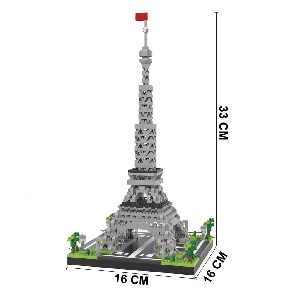 KNEW BUILT – paires de blocs de Construction tour Eiffel, Micro Mini blocs de Construction pour adul