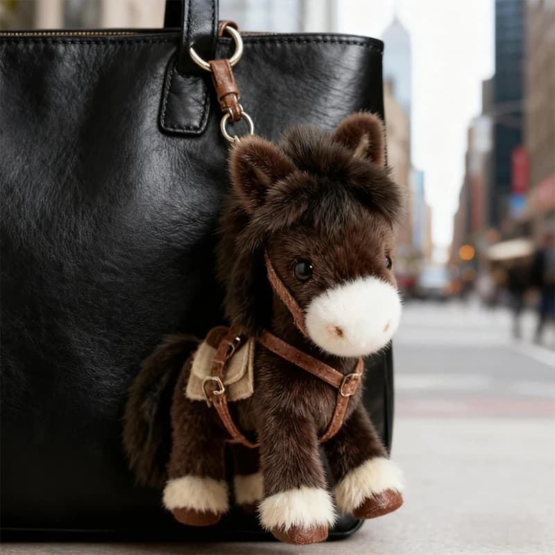 Pendentif mascotte de l'année du cheval 2026, jouet en peluche du zodiaque, breloque pour sac, cadea