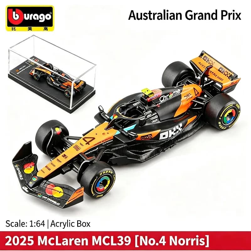 Bburago 1:64 Modèle de course F1 2025, RB21 1/22 # Mercedes W16 12/63 # McLaren 4/39 #   Ferrari SF-