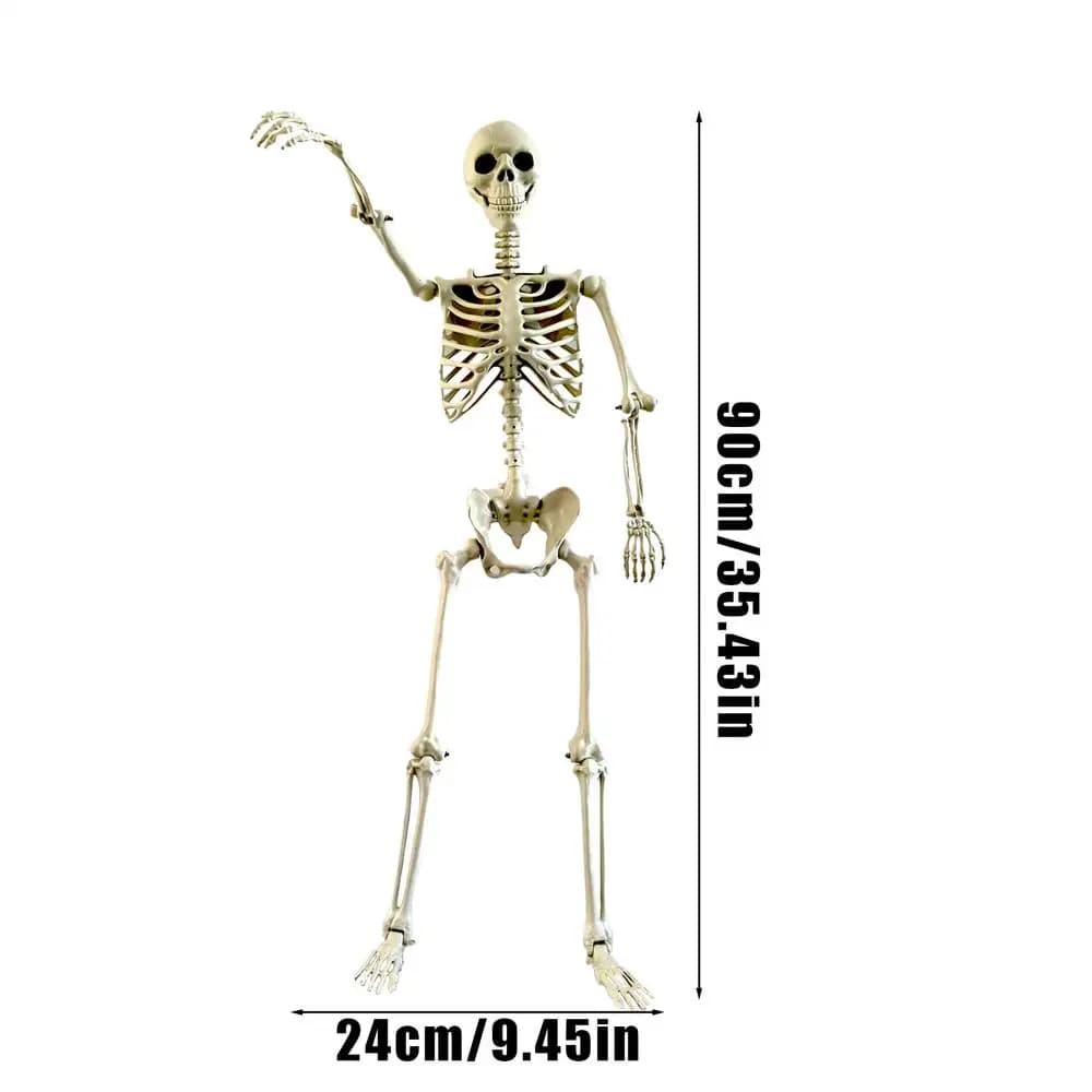 Squelettes d'extérieur d'halloween, squelette réaliste avec articulations mobiles, accessoires Photo