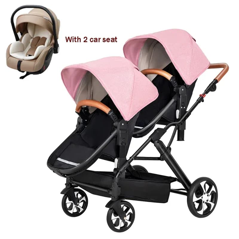 2025 NOUVEAU Poussette double 3 en 1 avec siège auto chariot landau Double Poussette pour deux enfan