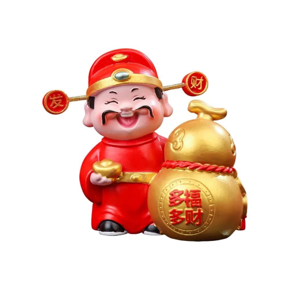 Statue en résine de mascotte de dieu de la richesse, année du cheval 2026, figurines de dieu chinois