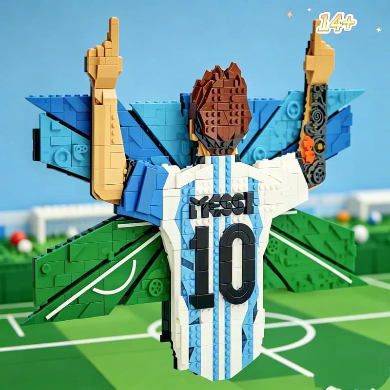 Nouveau modèle de puzzle de construction DIY 2026 Superstar du football numéro 10 Leo Lionel, idéal 