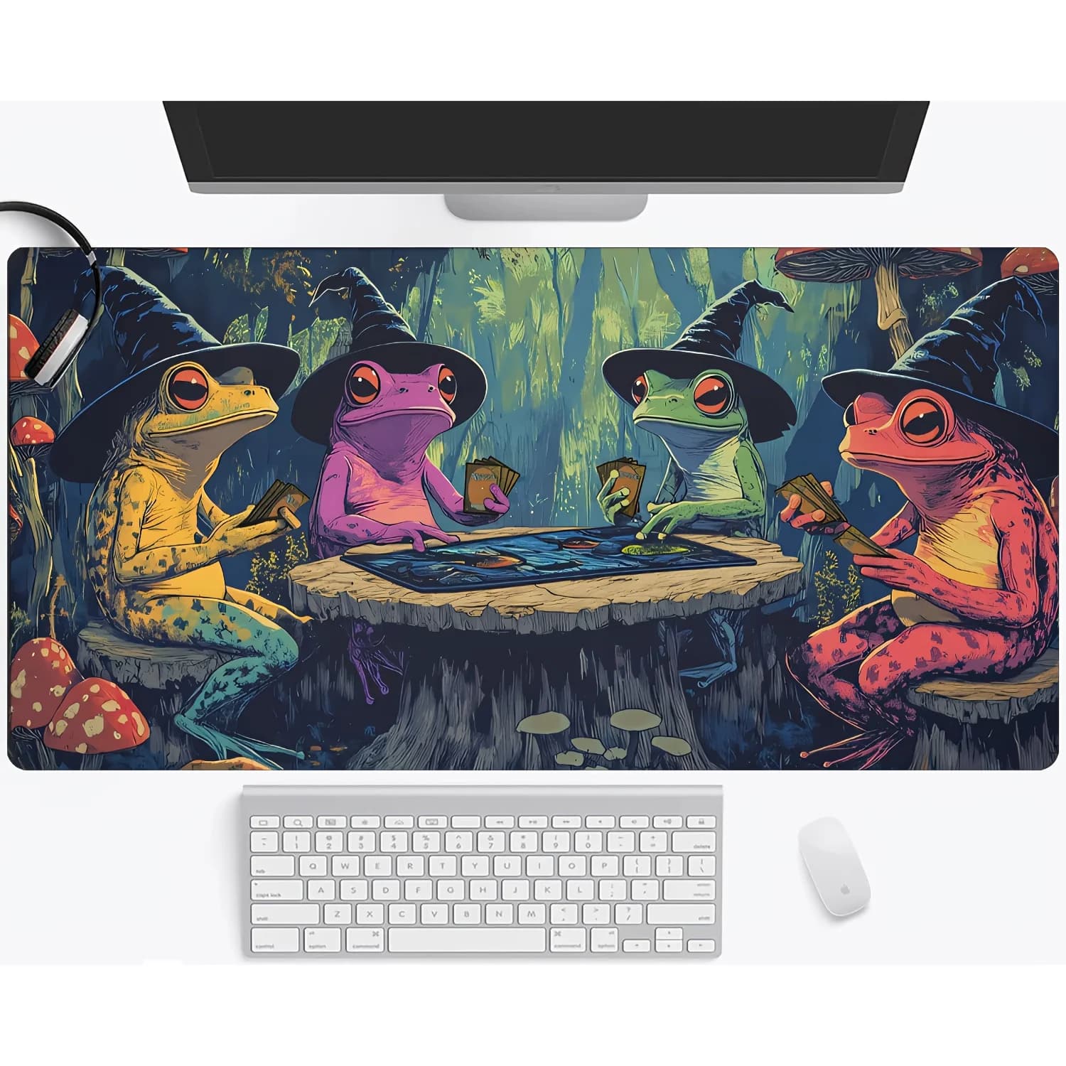Tapis de jeu magique rassemblement tapis de jeu thème grenouille assistant tapis de bureau anime acc