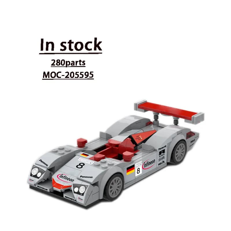 MOC-205595 classique R8 supercar course blocs de construction modèle 280 PartsMOC créatif garçon enf