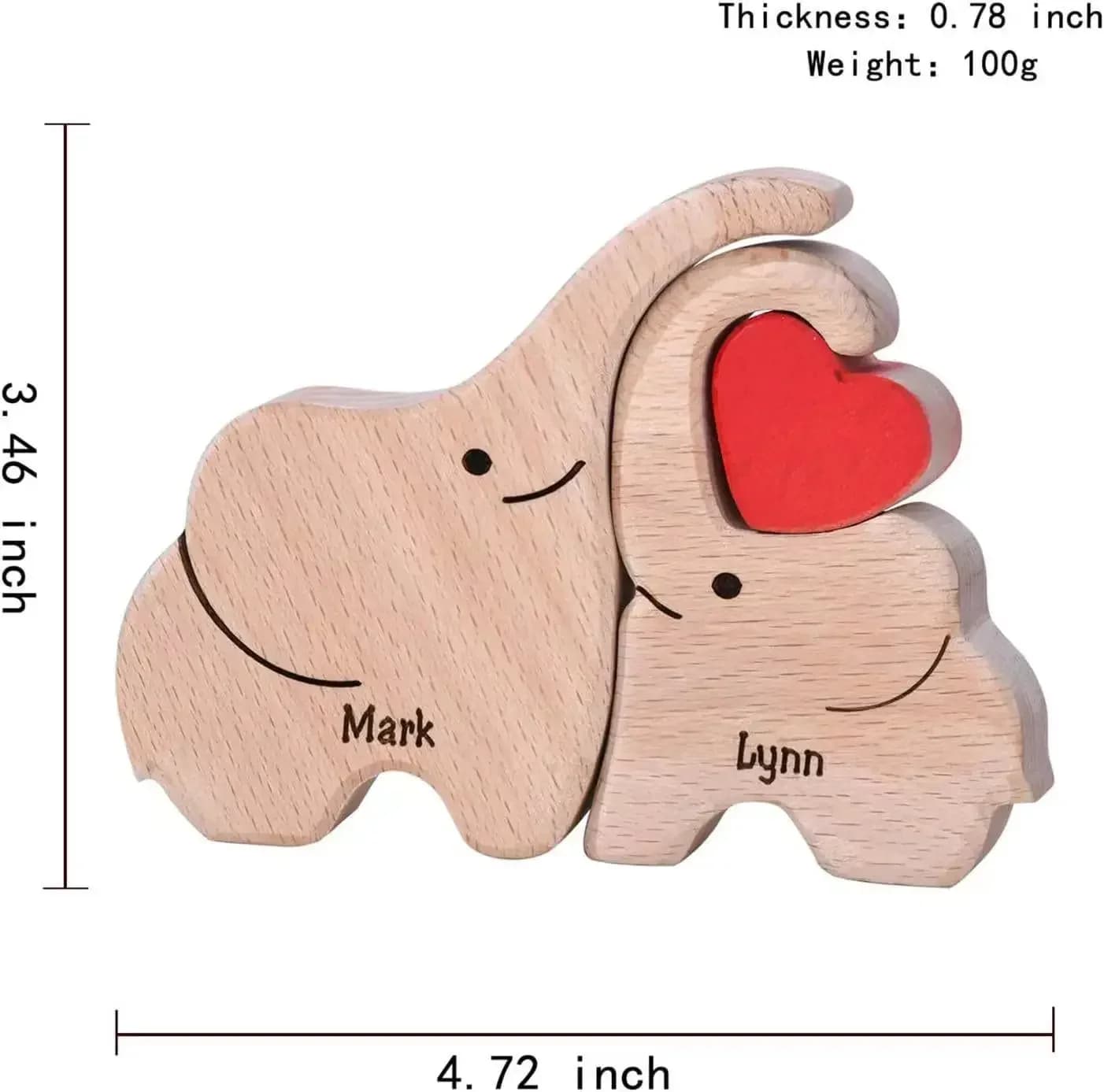 Puzzles en bois Famille d'éléphants, puzzles d'animaux personnalisables gratuits pour maman, famille