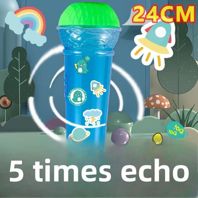 Grand Microphone à écho physique pour enfants, 24cm, jouet de chant, musique, illumination, pratique