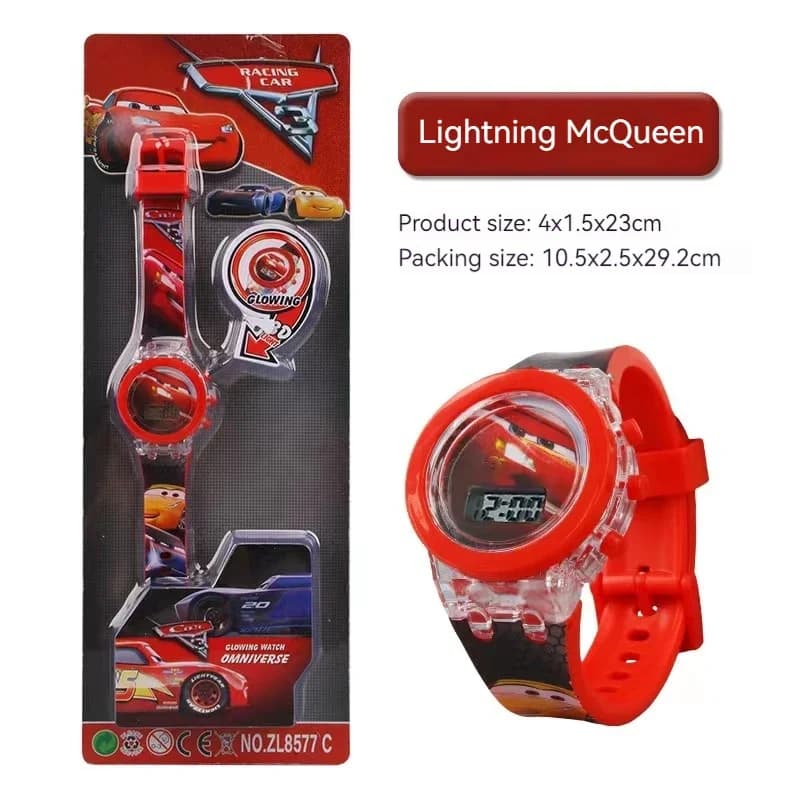 Disney enfants montre foudre McQueen lampe lumineuse électronique montre à Quartz école primaire mig