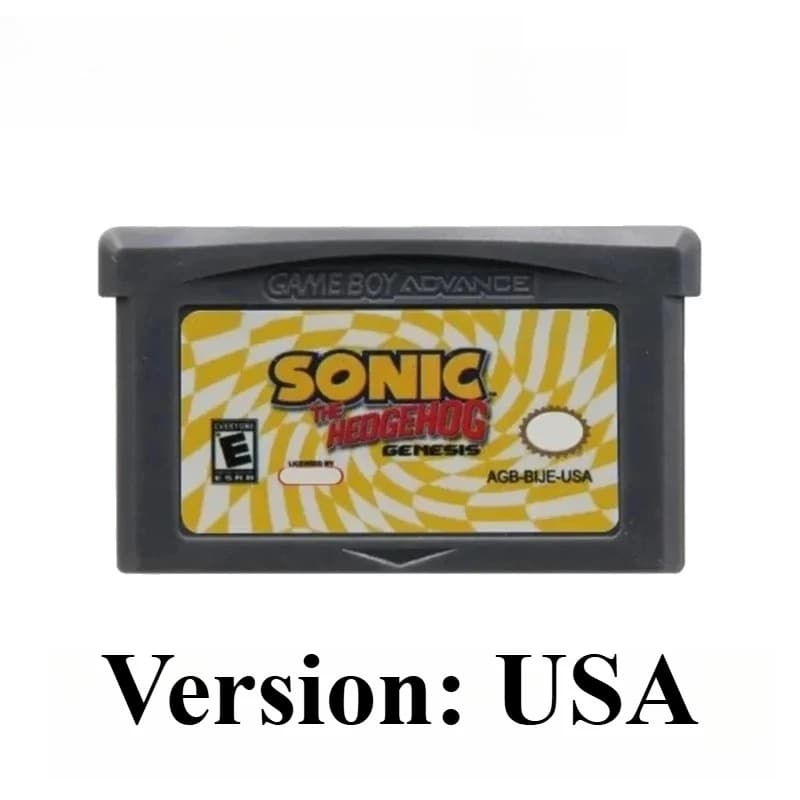 Cartouche de jeu Sonic The Hedgehog Advance 1 2 3 Genesis GBA SP pour Game Boy, collection de jeux v