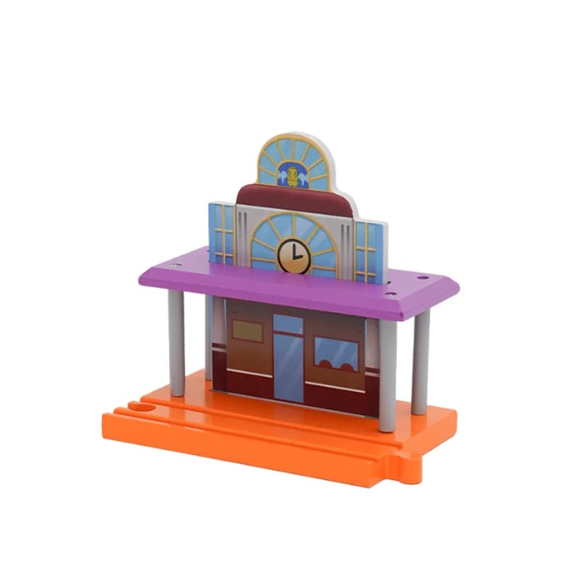 Accessoires de voie de Train en bois, série Garage, jouet de scène de piste pour enfants, adapté à t