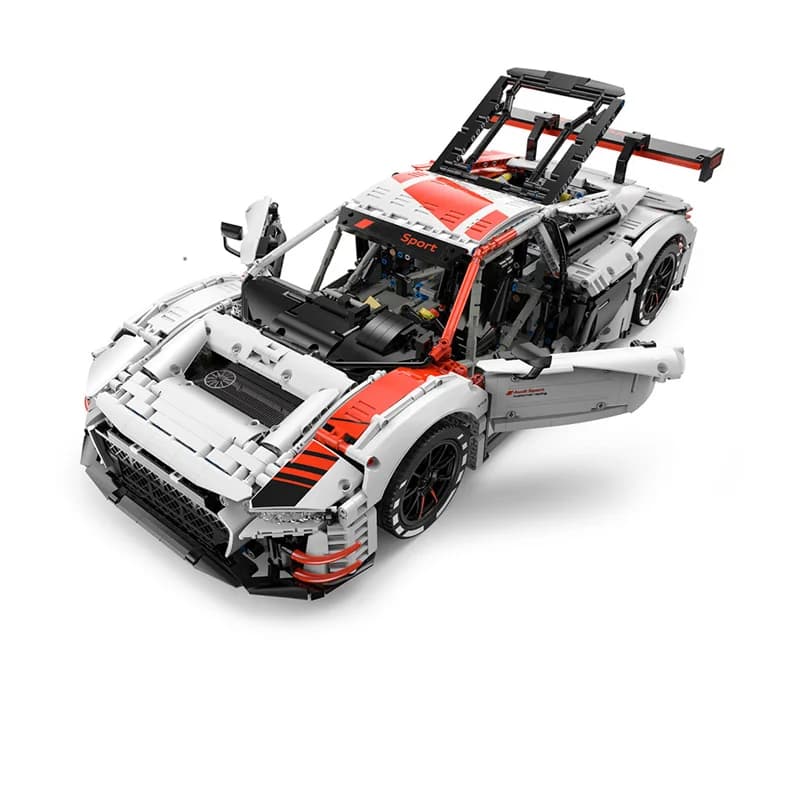 Modèle de blocs de construction de voiture de sport RC technique, assemblage de briques de course MO