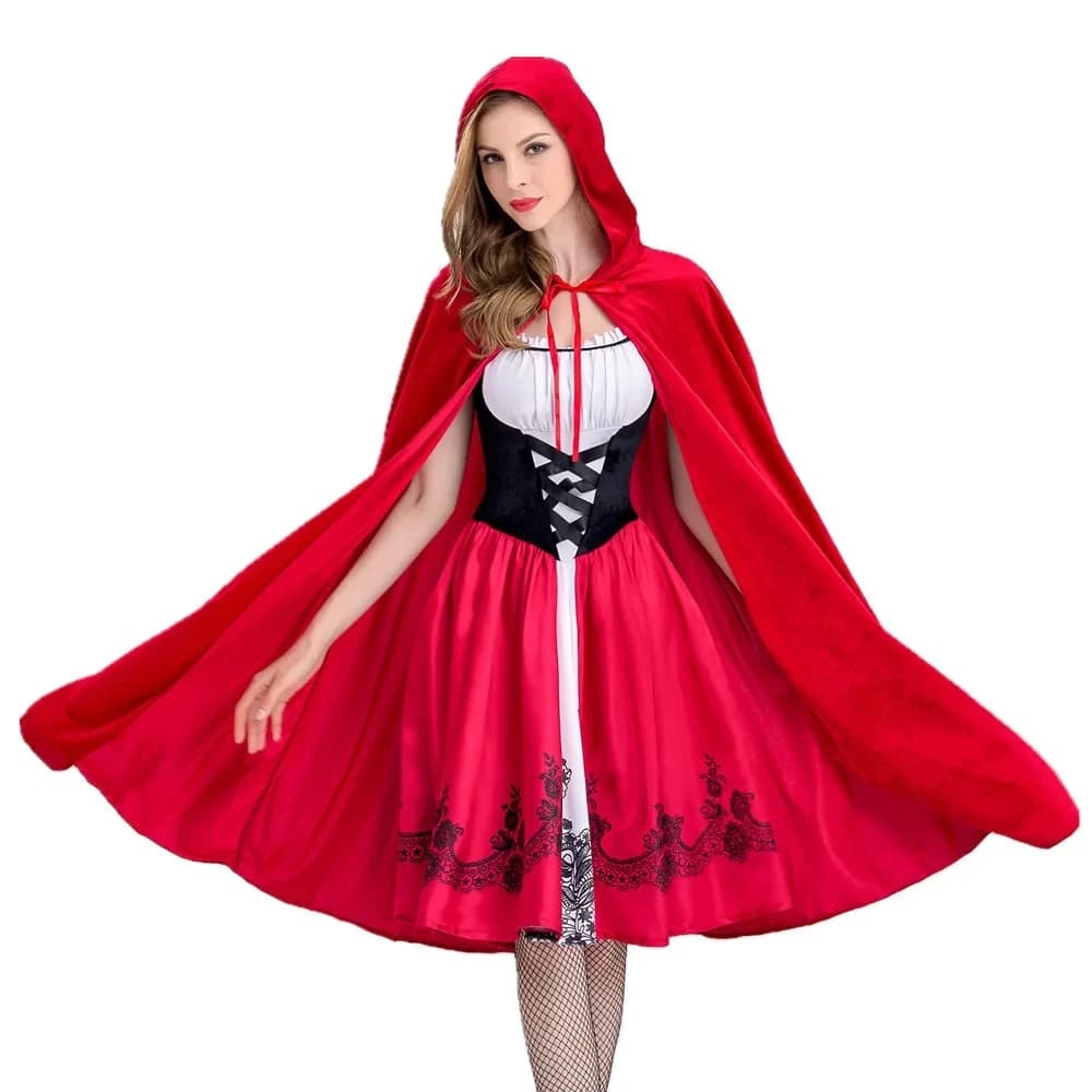 Petit chaperon rouge, Version moderne du châle de vêtements de spectacle sur scène, uniforme de jeu 