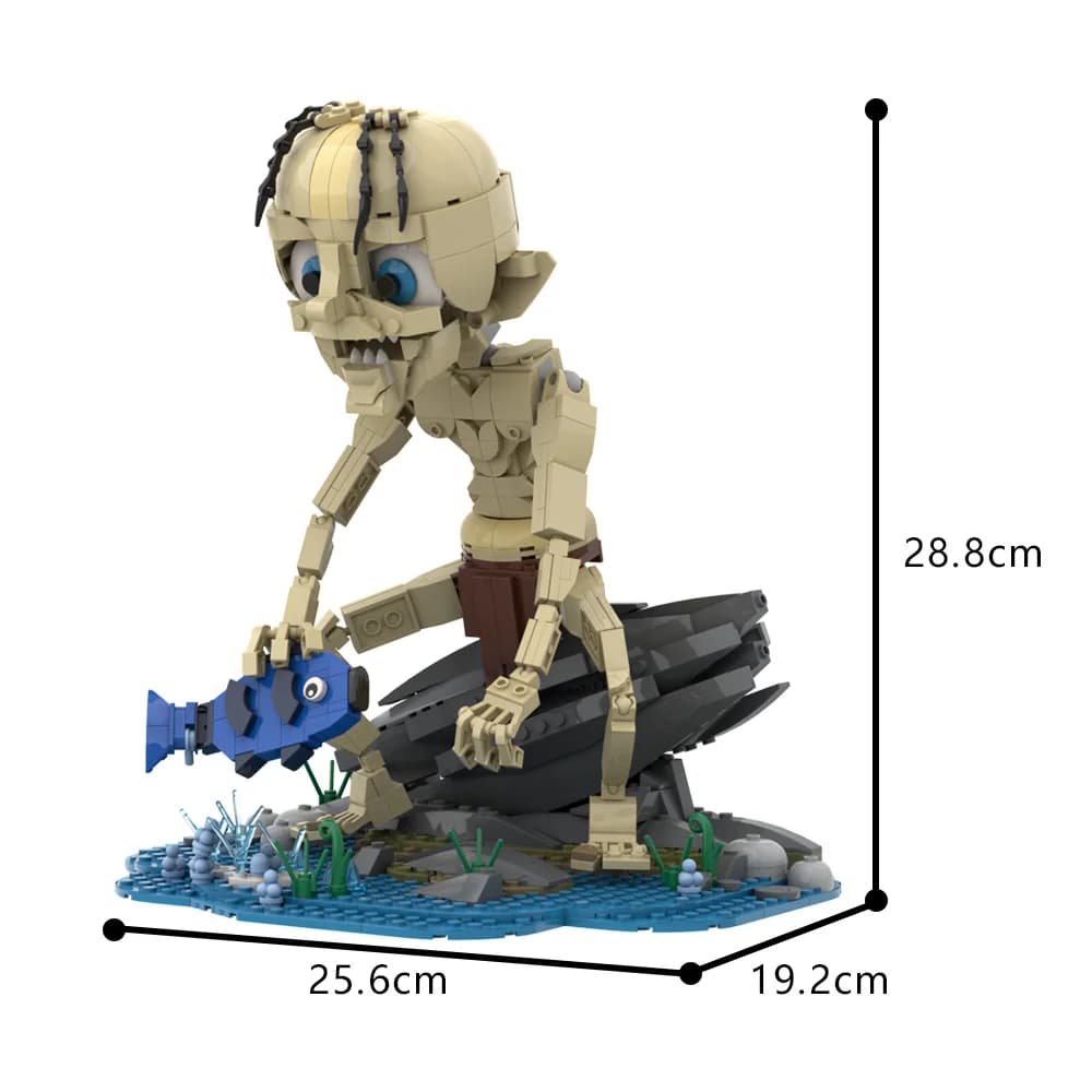 560 pièces MOC Gollum poupée modèle blocs de construction anneaux film Timid horreur sombre Gollum f