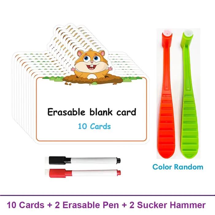 Cartes volantes effaçables à sec, cartes vierges, jeu Swat pour la maternelle, jouets éducatifs Mont