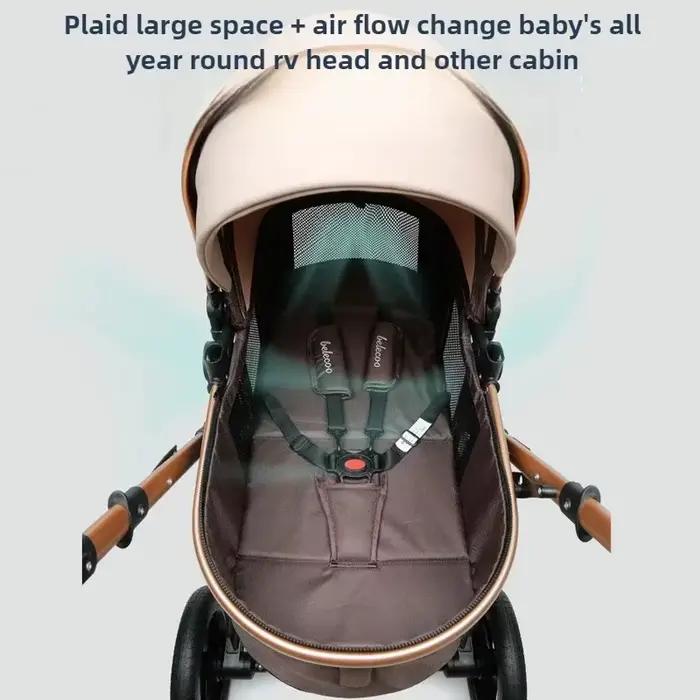 Poussette de luxe 3-en-1 Horizon avec siège auto réversible, système de voyage amortissant les chocs