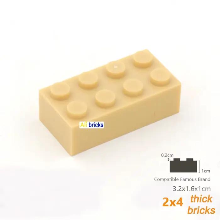 Blocs de construction en vrac, 80 pièces, figurines épaisses, briques 2x4 points, taille créative éd