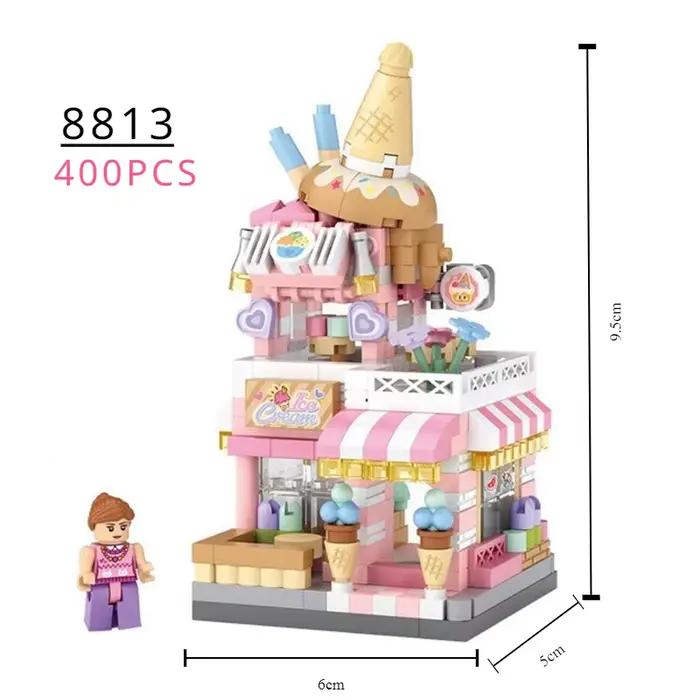 LOZ blocs idées amusantes Mini magasin de rue jouet petite fleur Pisa boutique Brinquedos MOC maison