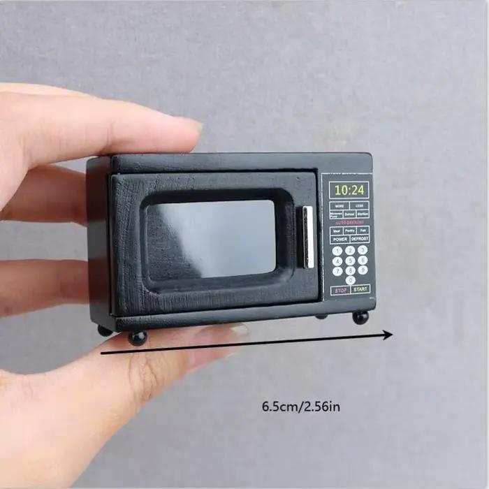 1:12 maison de poupée Miniature noir four à micro-ondes meubles maison modèle décor jouet maison de