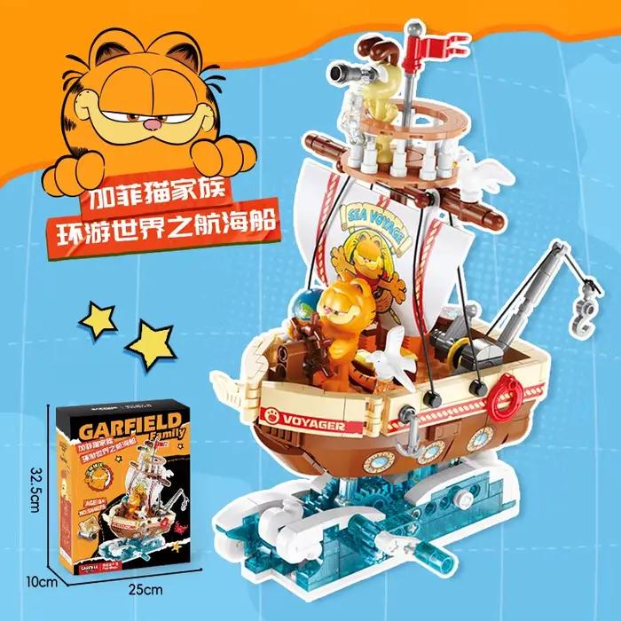 Garfield autour du monde série blocs de Construction assemblés ornements de dessin animé Puzzle Coll