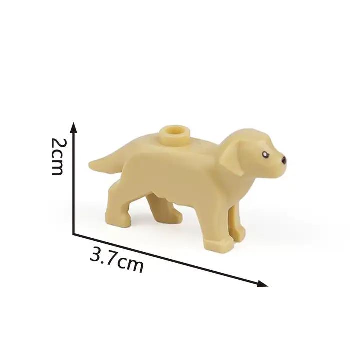 Blocs de construction d'animaux compatibles pour enfants MOC, cheveux dorés, chien de Police, bouled