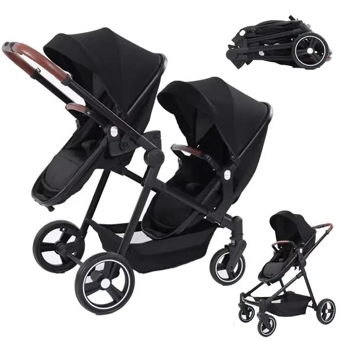 Poussette double multifonctionnelle pliable 2026, vélo bébé convertible léger, livraison UE