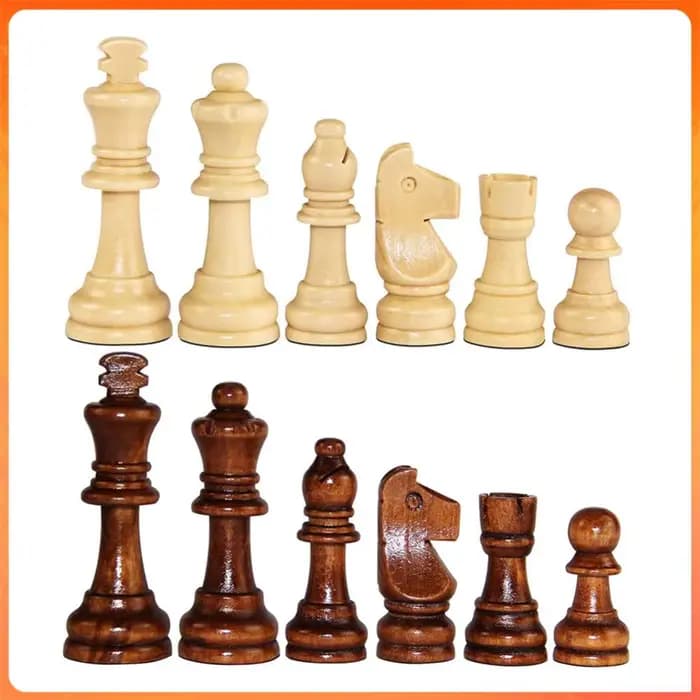 Pions d'échecs en bois Staunton standard pour tournoi, 32 pièces, pour jeu d'échecs et de dames, uni