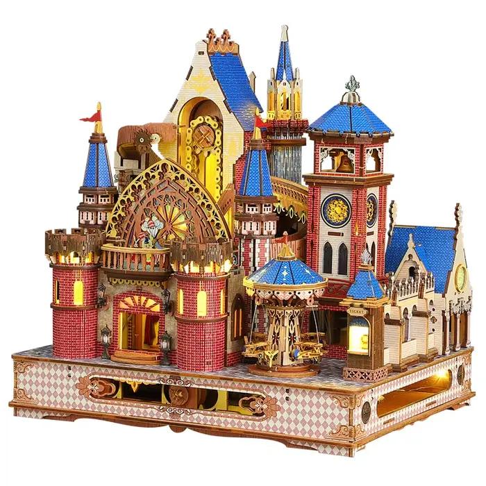 Nouvelles figurines rétro en bois du château d'Annecy, kits miniatures DIY, décoration de bibliothèq