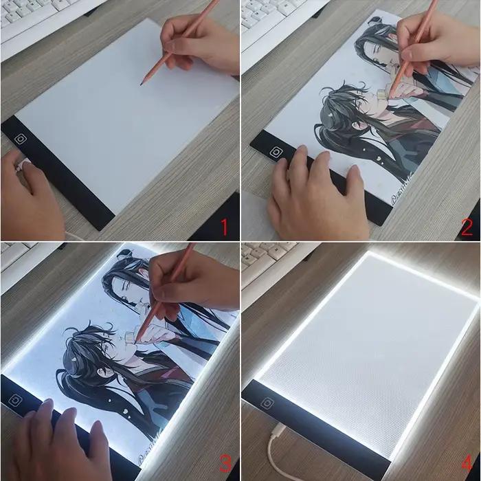 Tableau de copie de dessin Led à intensité variable, niveau A4, jouet pour enfants, peinture éducati