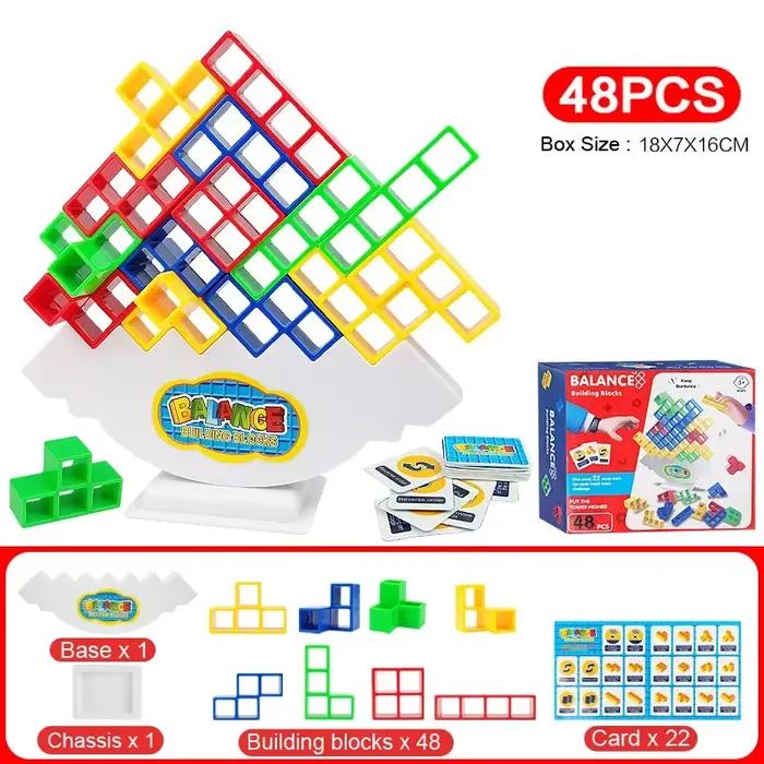 Jeu de blocs d'empilage Tetra Tower Balance, jeux de société pour les familles, les fêtes, les voyag