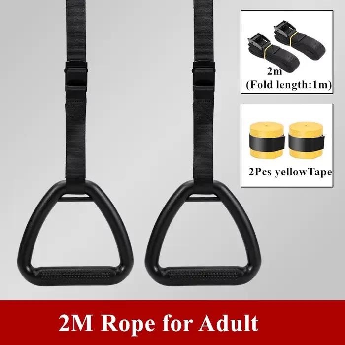 Anneaux de gymnastique Anneaux d'exercice antidérapants avec sangles réglables de 2/3 m, parfaits po