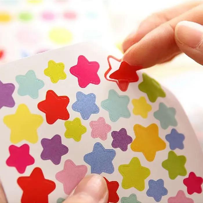 Autocollants mélangés en papier pour enfants, points, cœur, étoile, mignon, coloré, jouets, album, j