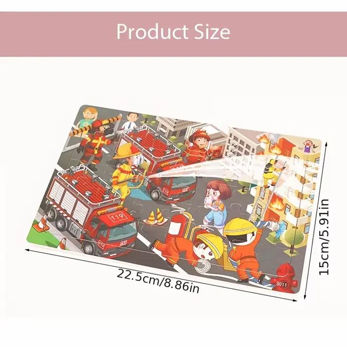 30 pièces Puzzle en bois enfants dessin animé animaux véhicule Puzzles jeux bébé apprentissage préco