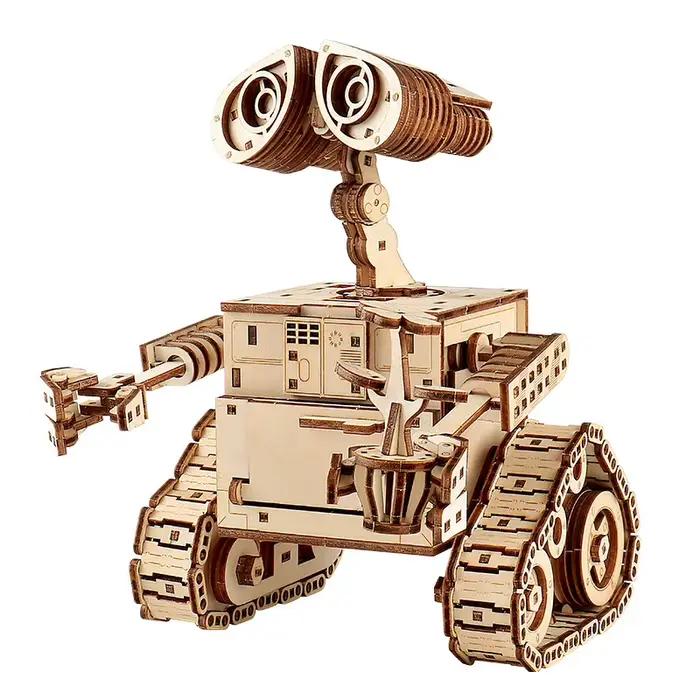 OUZEY Puzzle 3D en bois DIY, robot à assembler soi-même, blocs en bois créatifs pour adolescents, jo